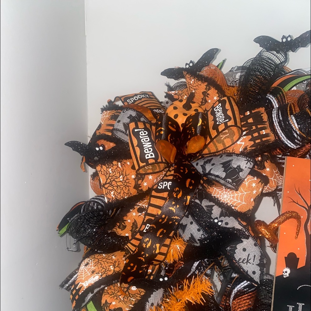 Halloween Wreath,Halloween Decor,Fall Decor,Thanksgiving,quality deco mesh - Picture 6 of 9